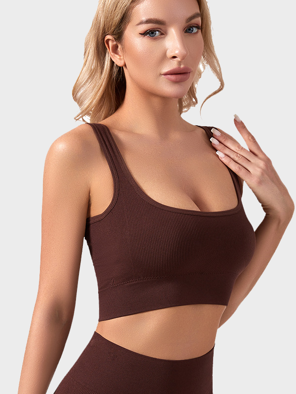 Cut Out Racer Back Sports Bra