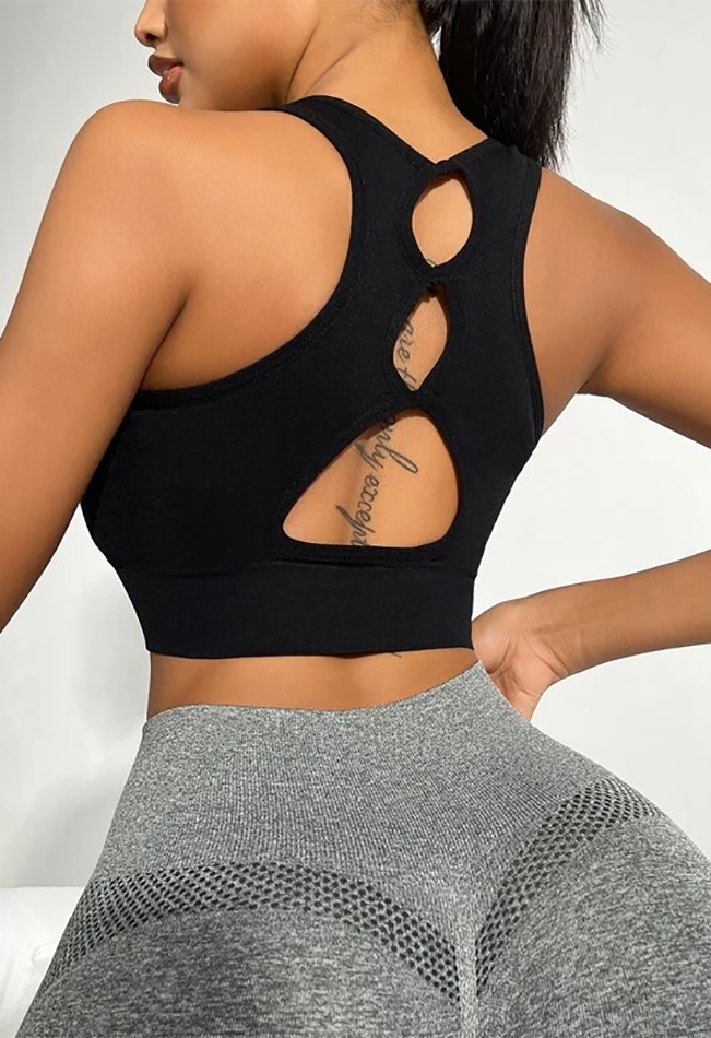 Medium Support Cut Out Back Sports Bra