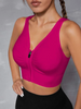 Cut Out Back Ruched Zip Up Sports Bra