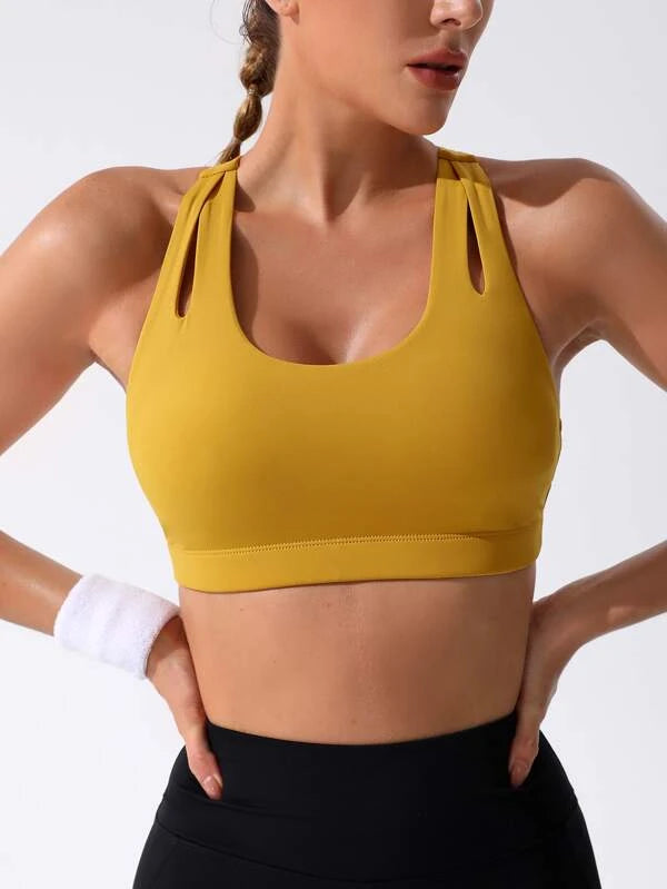 Leisure Cut Out Racer Back Sports Bra