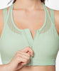 Power Zip Front Mesh Padded Running Bra