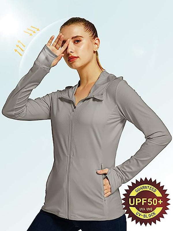Women's UPF 50+ Sun Protection Hoodie-Pink