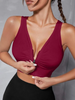 Cut Out Back Ruched Zip Up Sports Bra