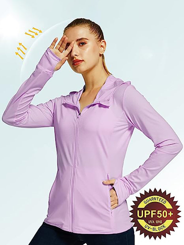 Women's UPF 50+ Sun Protection Hoodie-Pink