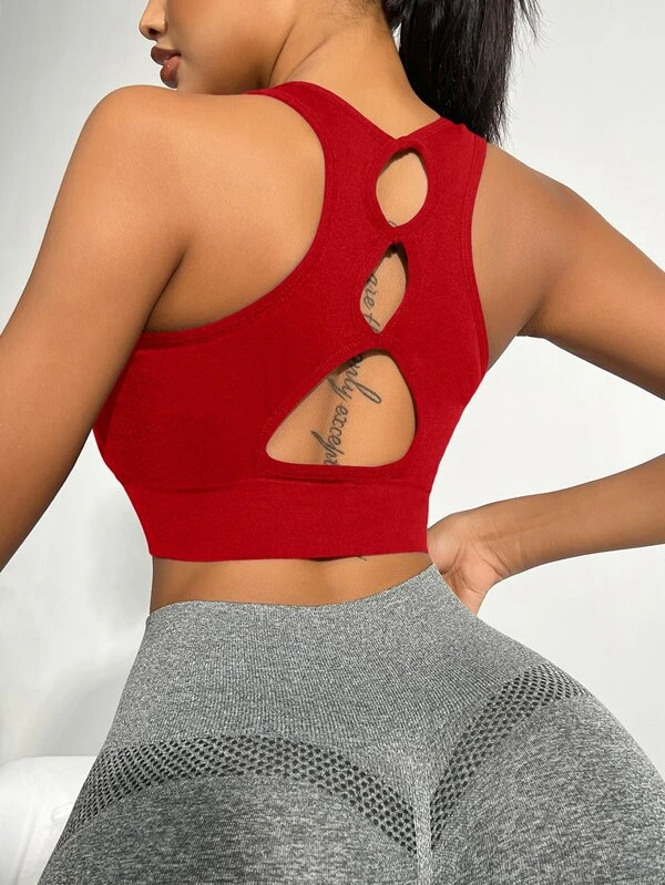 Medium Support Cut Out Back Sports Bra