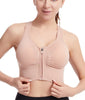 Cut Out Back Ruched Zip Up Sports Bra