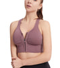 Cut Out Back Ruched Zip Up Sports Bra