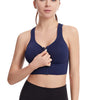 Cut Out Back Ruched Zip Up Sports Bra
