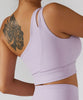 Solid Color One Shoulder Seamed Bra