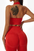 Halter Neck Backless Sports Bra