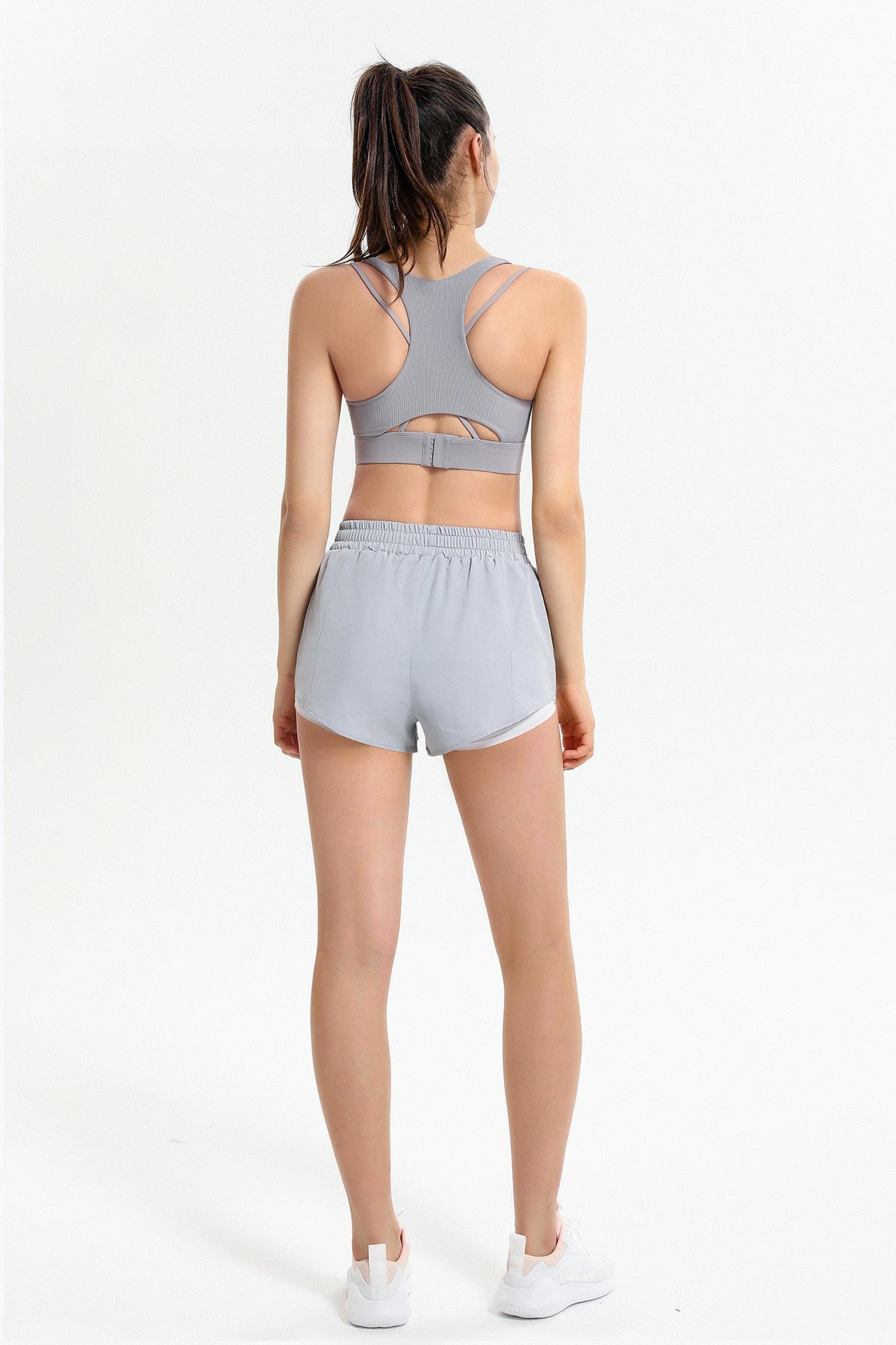 Ribbed Racerback Sports Bra High Support