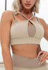 Block-color Cut-Out Sports Bra