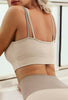 Block-color Cut-Out Sports Bra