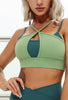 Block-color Cut-Out Sports Bra