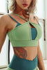 Block-color Cut-Out Sports Bra