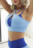 Block-color Cut-Out Sports Bra