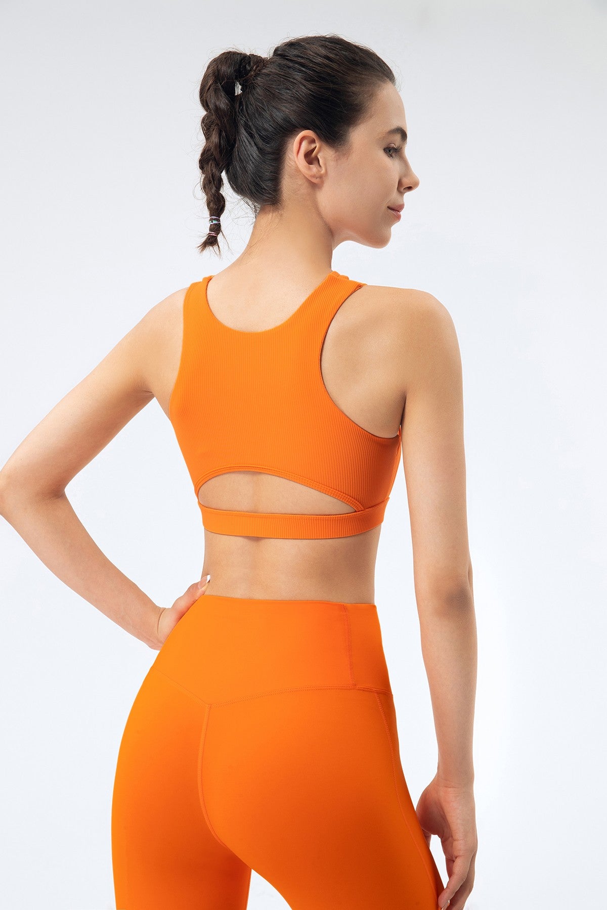 Ribbed Racerback Sports Bra High Support