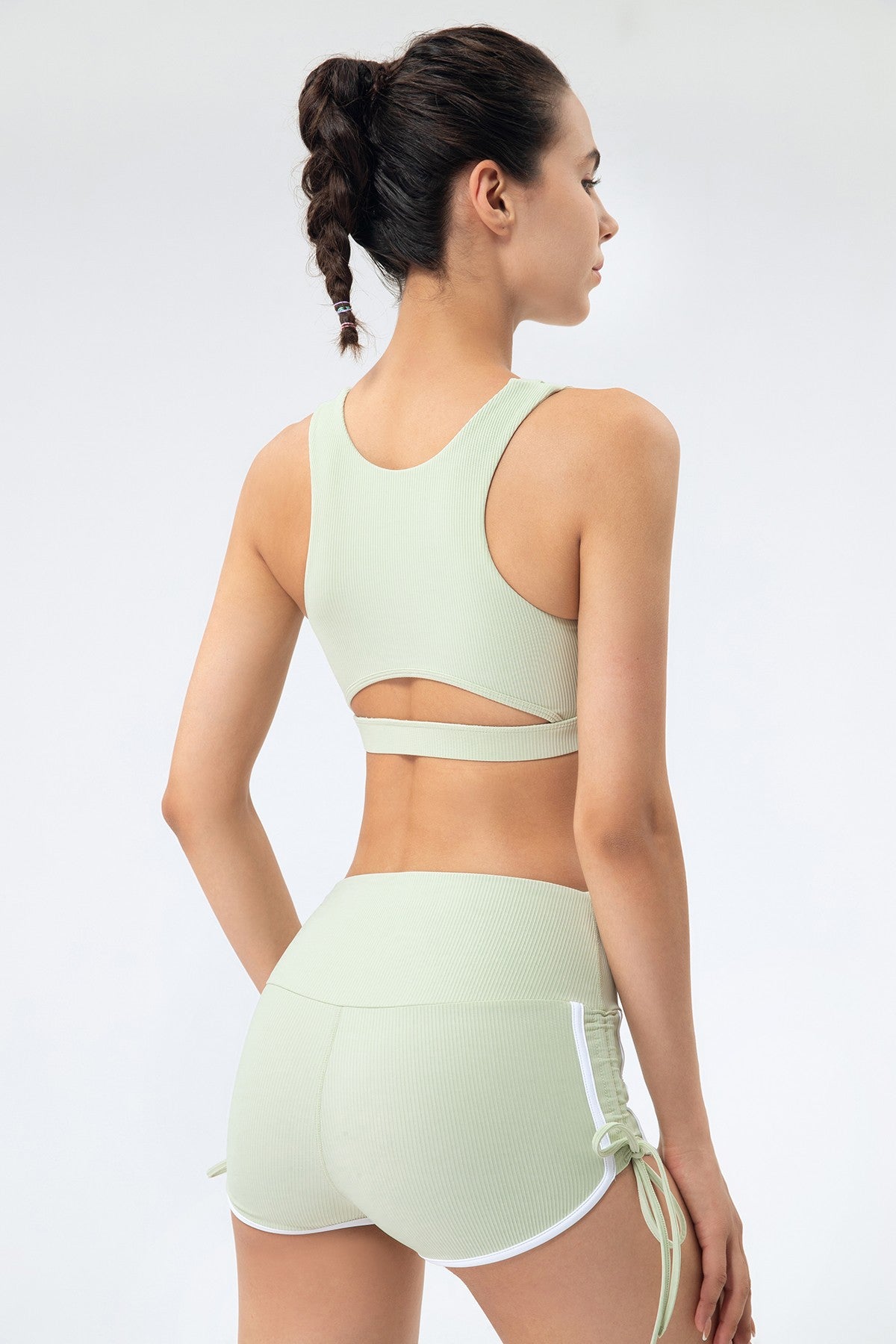 Ribbed Racerback Sports Bra High Support
