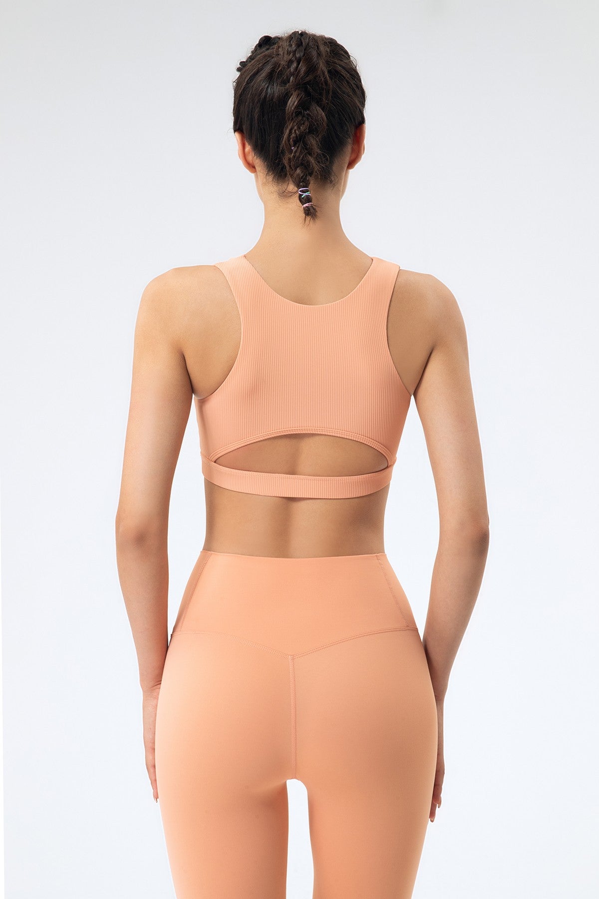 Ribbed Racerback Sports Bra High Support