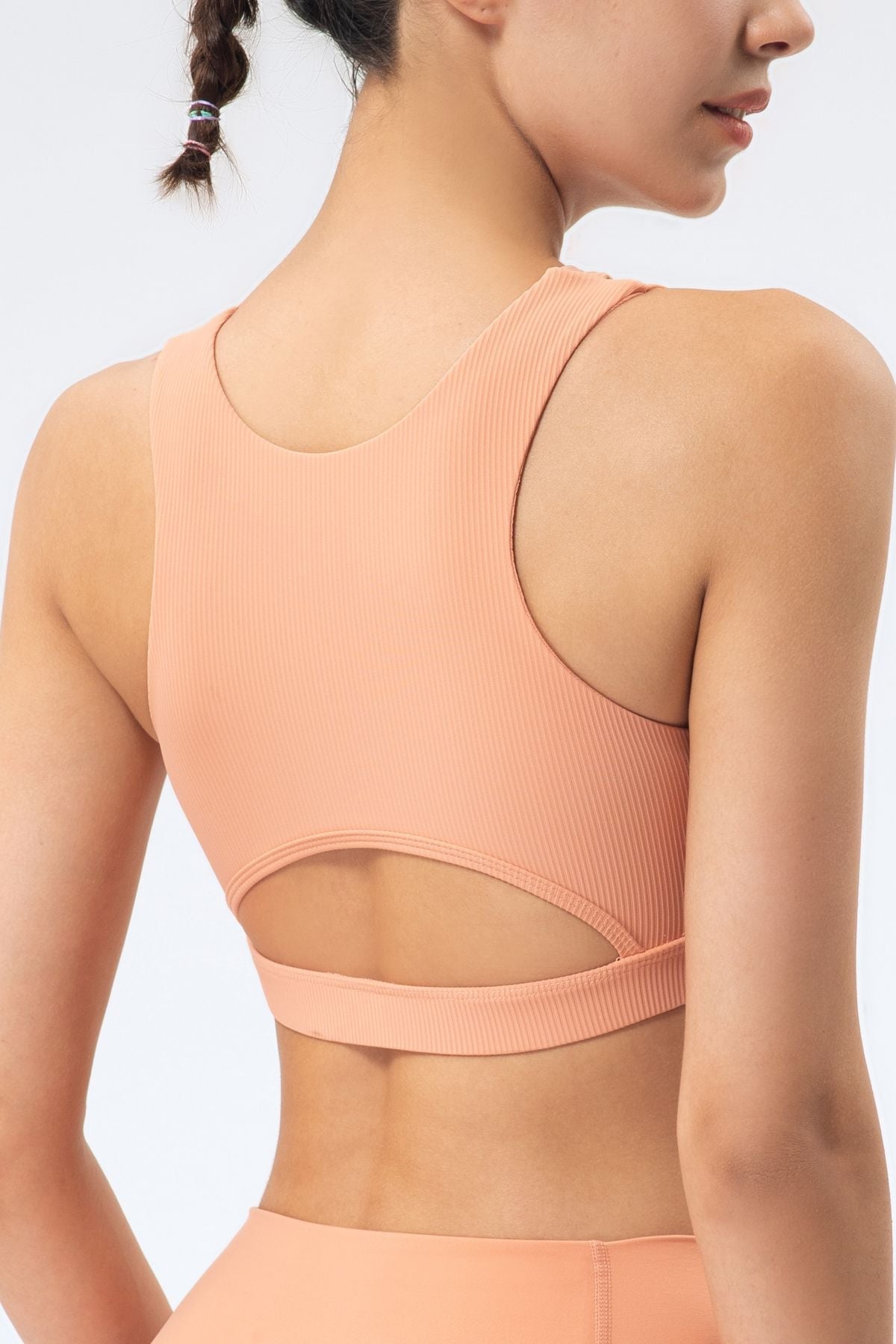 Ribbed Racerback Sports Bra High Support