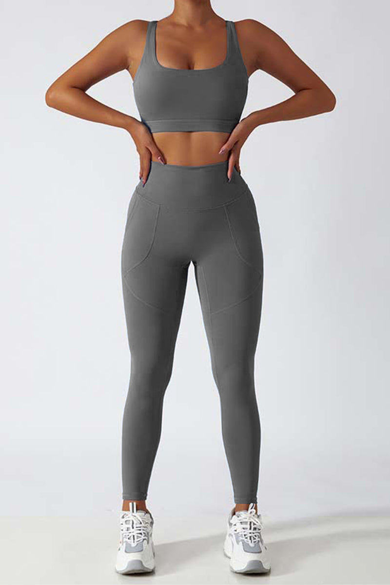 Lihuahatter™ Quick-drying Grey Camphora Leggings with Pockets