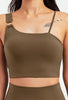 Asymmetrical Shoulder Backless Sports Bra
