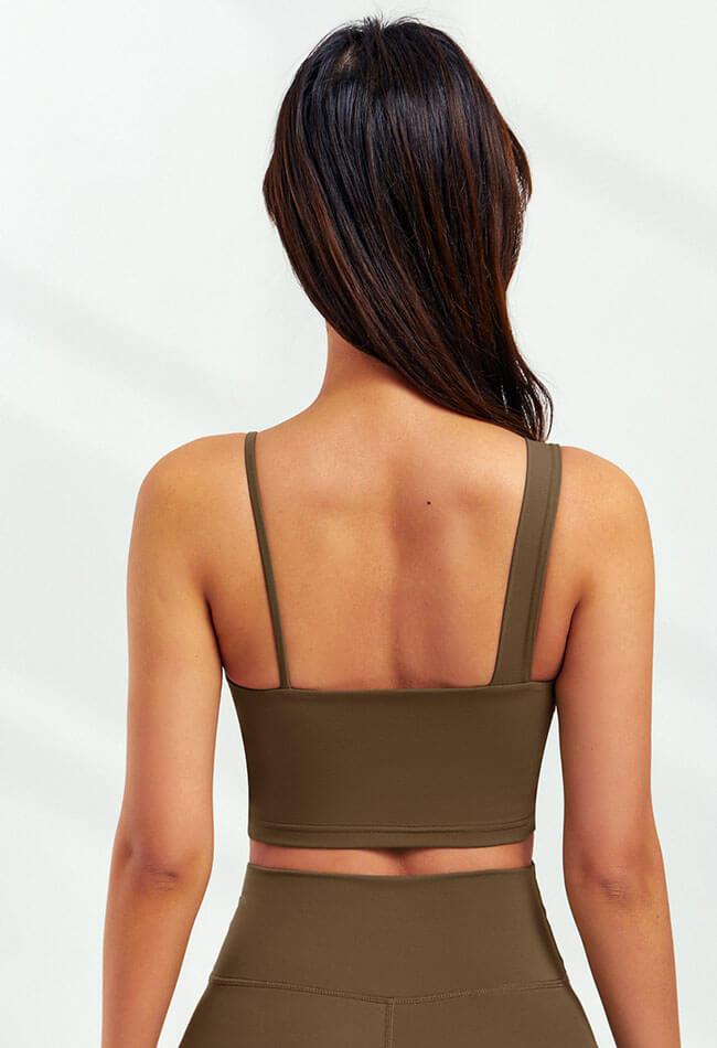 Asymmetrical Shoulder Backless Sports Bra