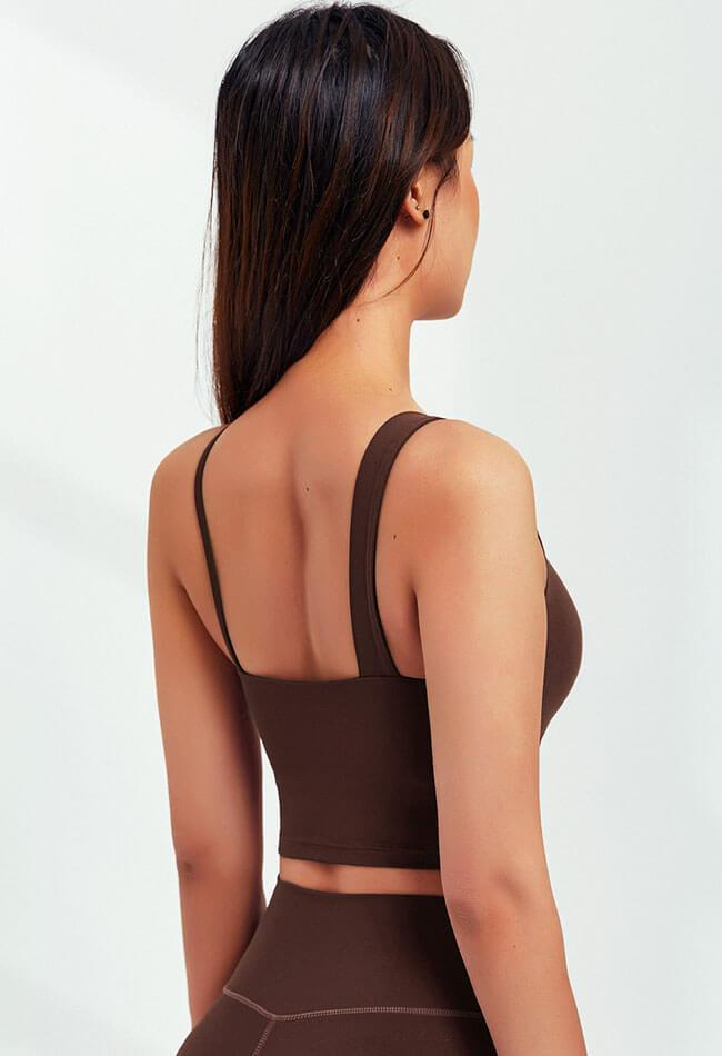 Asymmetrical Shoulder Backless Sports Bra