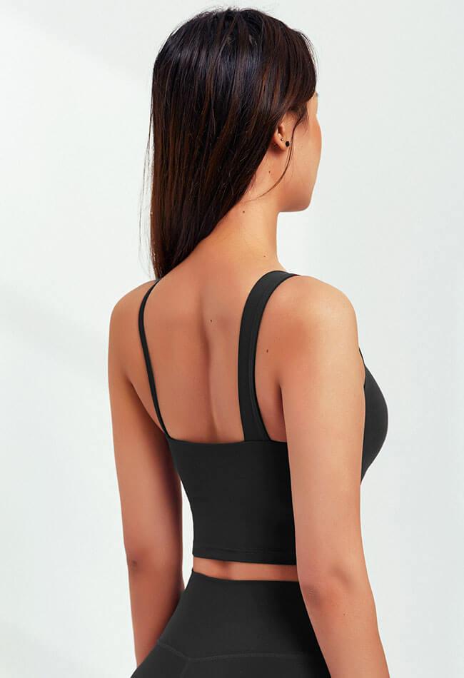 Asymmetrical Shoulder Backless Sports Bra