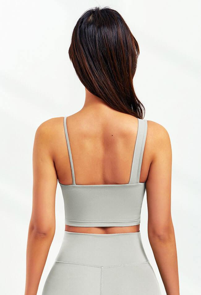 Asymmetrical Shoulder Backless Sports Bra