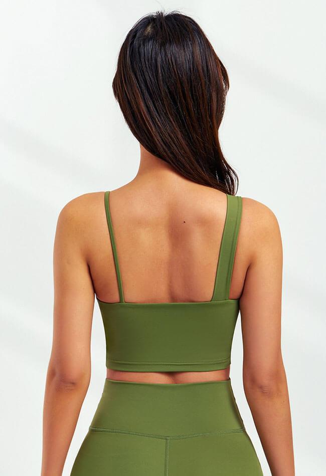 Asymmetrical Shoulder Backless Sports Bra