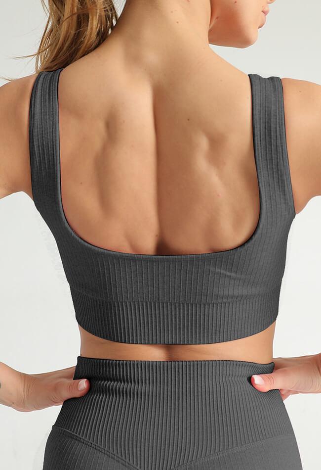 Basic Comfort Ribbed Seamless Sports Bra - The Elite