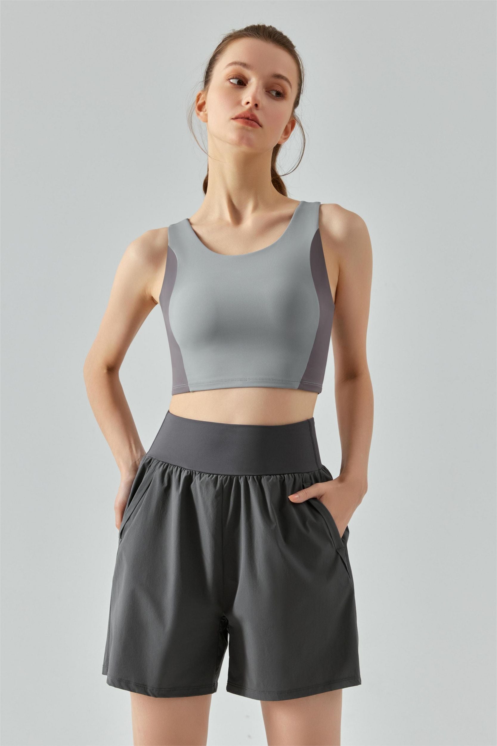 Color-Block Racerback Sports Bra
