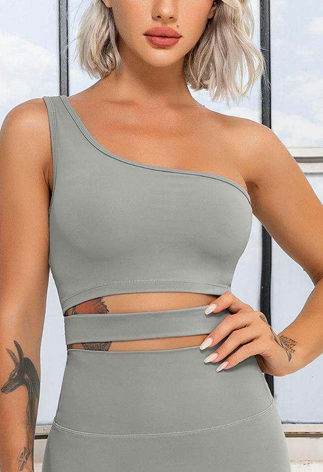 Cut-out One Shoulder Sports Bra - Icon