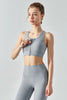 Front Zipper Racerback Sports Bra