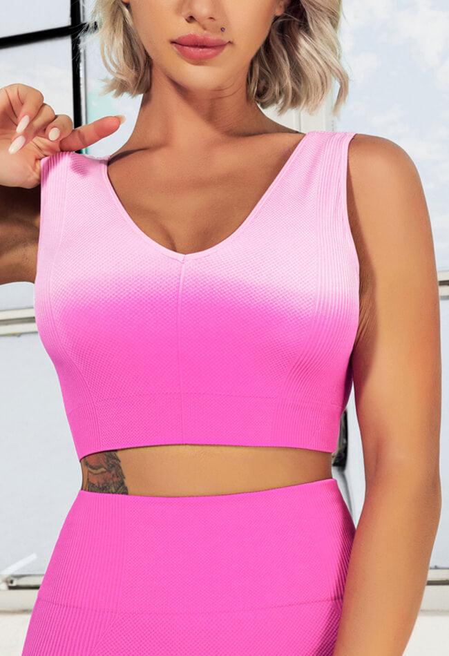 Ombre Seamless Scoop Neck Sports Bra - Galaxy
