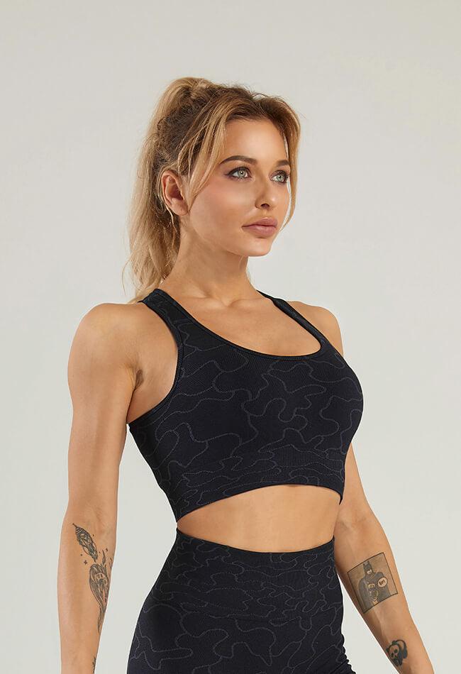 Puzzle Pattern Seamless Sports Bra