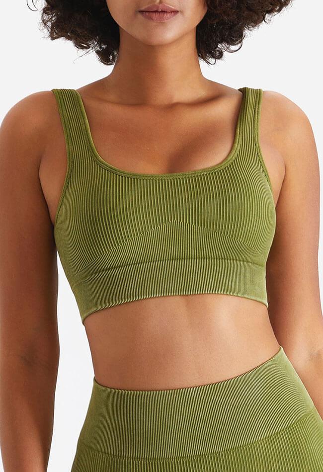 Ribbed High Elastic Seamless Sports Bra