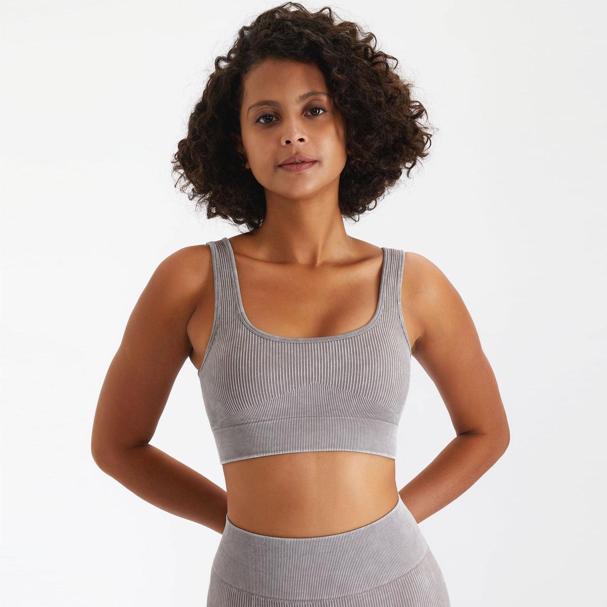 Ribbed High Elastic Seamless Sports Bra