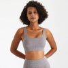 Ribbed High Elastic Seamless Sports Bra