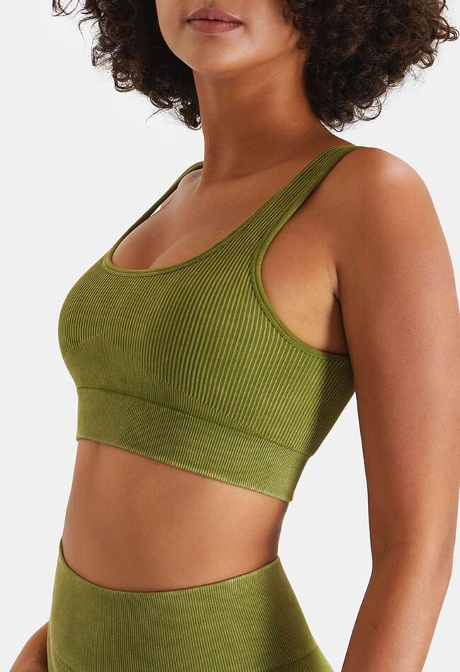 Ribbed High Elastic Seamless Sports Bra
