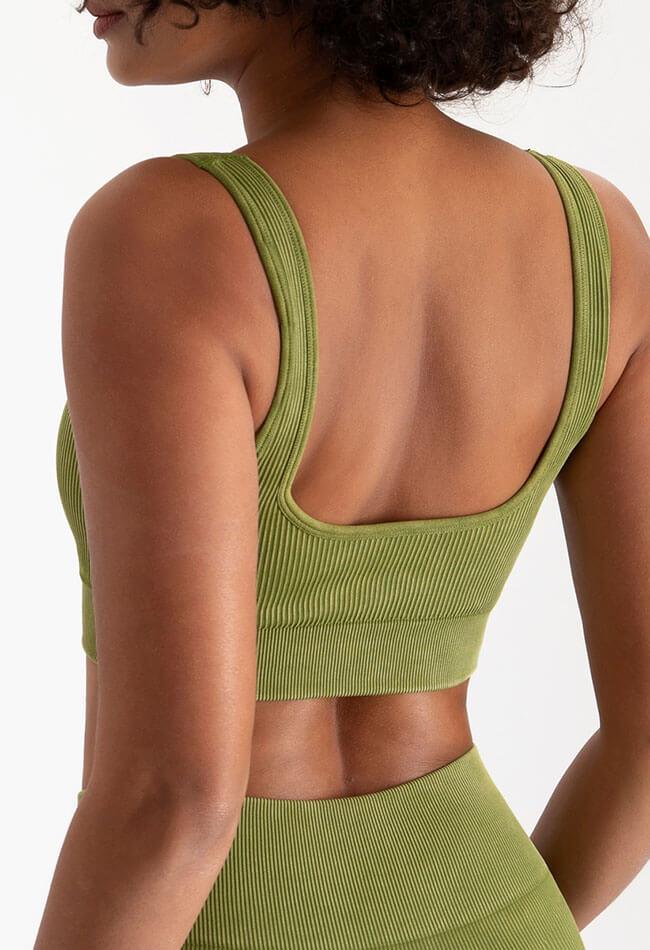 Ribbed High Elastic Seamless Sports Bra