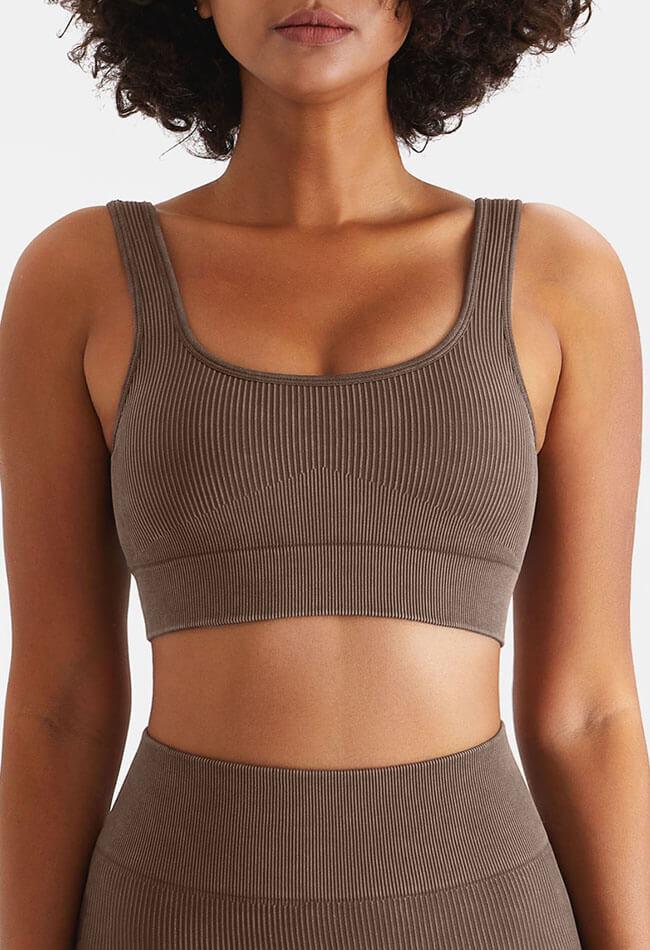 Ribbed High Elastic Seamless Sports Bra