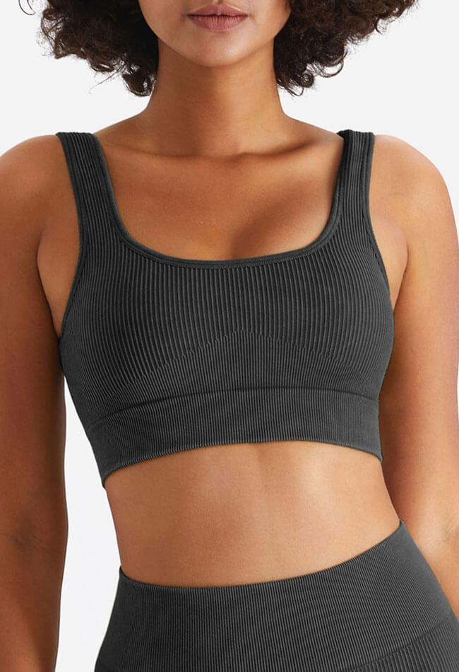 Ribbed High Elastic Seamless Sports Bra