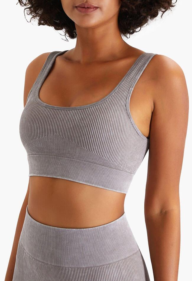 Ribbed High Elastic Seamless Sports Bra
