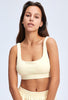 Ribbed Square Collar Sports Bra