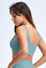 Ribbed Square Collar Sports Bra