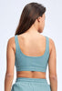 Ribbed Square Collar Sports Bra