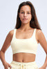 Ribbed Square Collar Sports Bra