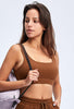 Ribbed Square Collar Sports Bra